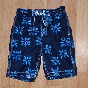 GAP Kids Navy and Blue Print Boys Swim Shorts